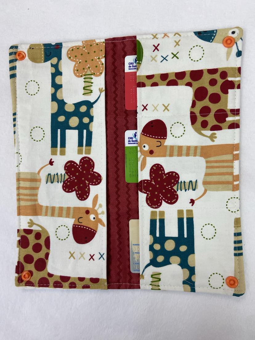 Protège carnet de santé girafe