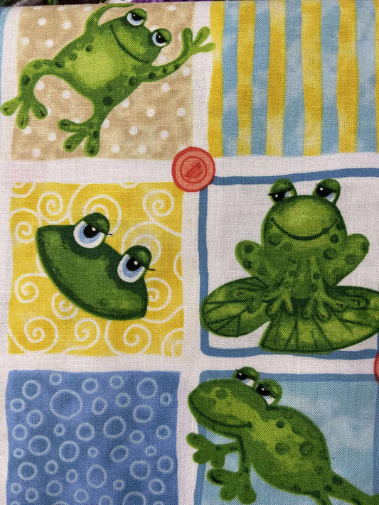 Tissu 100% coton. Grenouille